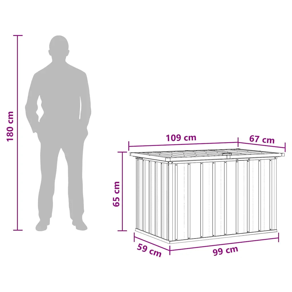 Baule da Giardino Antracite 109x67x65 cm 46259