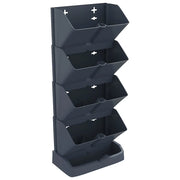 Set di 4 fioriere verticali moderne per esterni 19,5 x 11 x 47,5 cm in PP antracite 02_0046142
