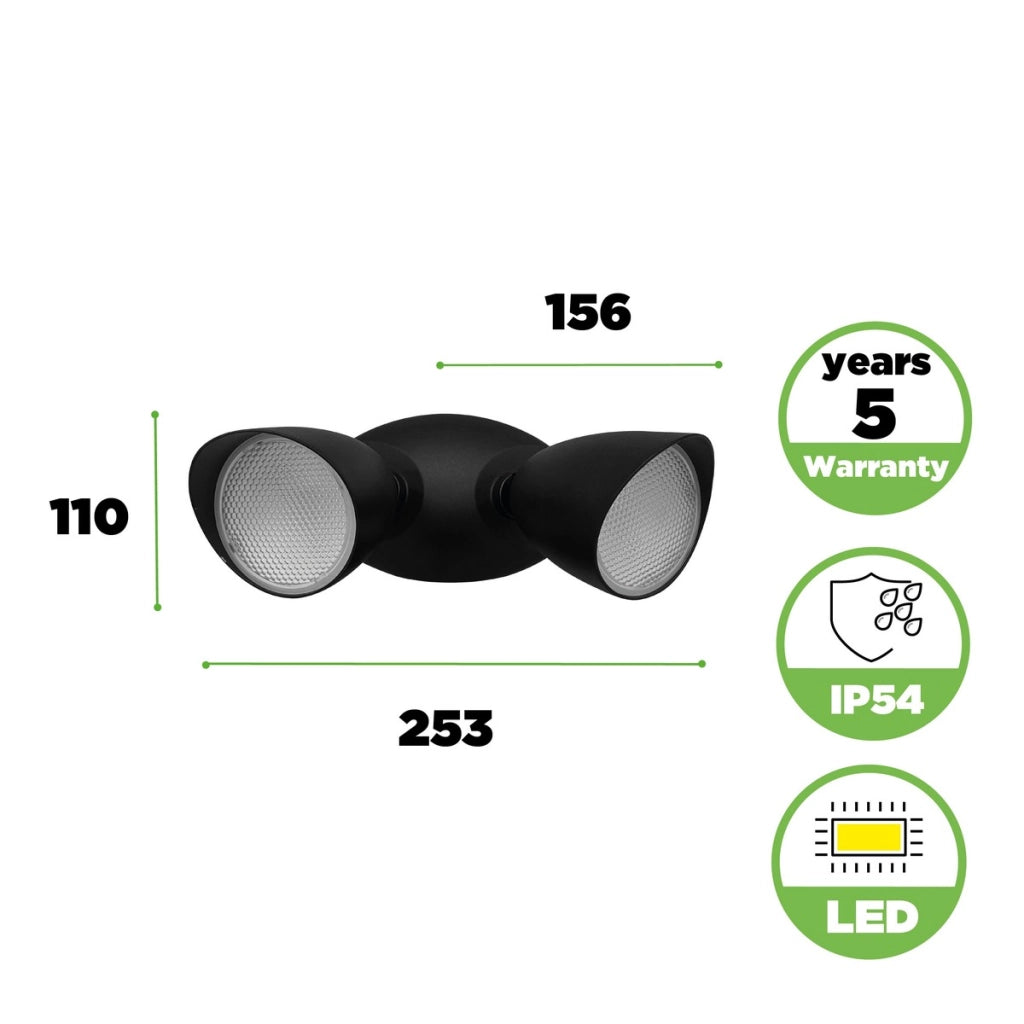 Applique esterna SHRIMP nera LED 23,5W 4000K Lutec