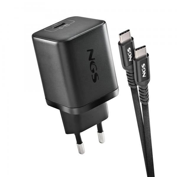 NGS BUD 65W-AC: Pack caricatore da parete USB-C con tecnologia GaN da 65W + cavo USB-C da 1,5 m + 4