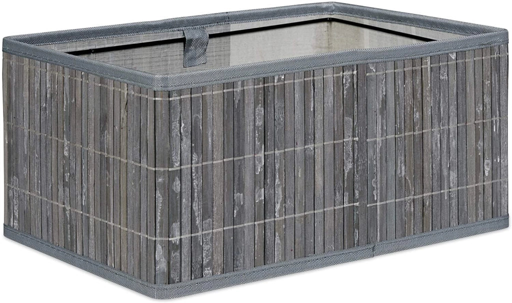 Set di 6 cestini decorativi portaoggetti in bambù e tessuto grigio 13_0002507_4
