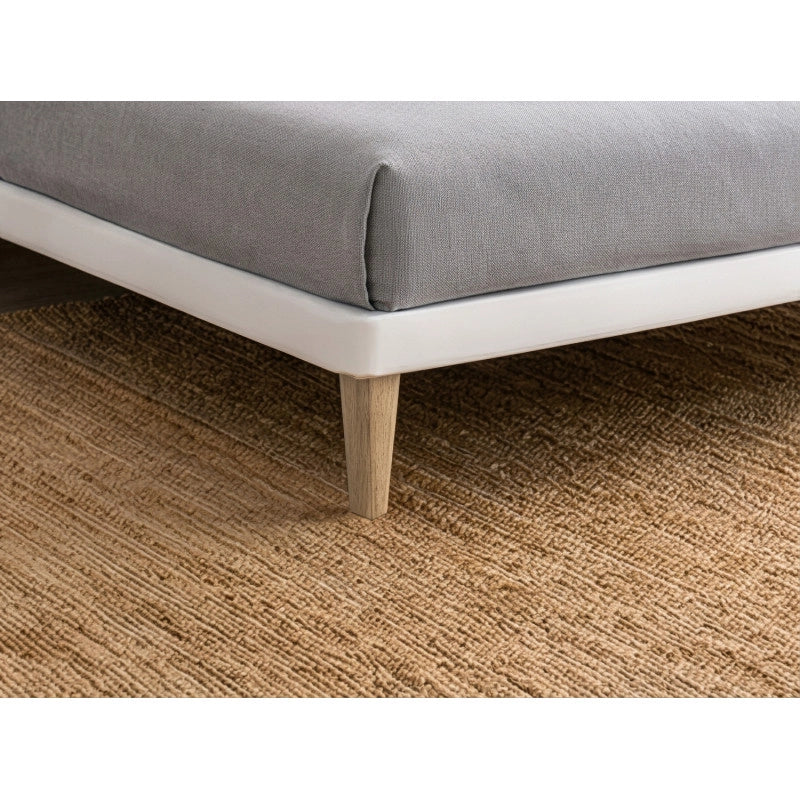 Letto imbottito Singolo 80x200 cm Button - Bianco,Similpelle,Con rete