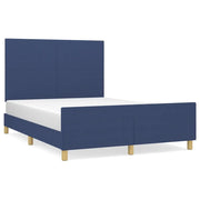 Letto matrimoniale | Letto per adulti | Giroletto senza Materasso Blu 140x200 cm in Tessuto