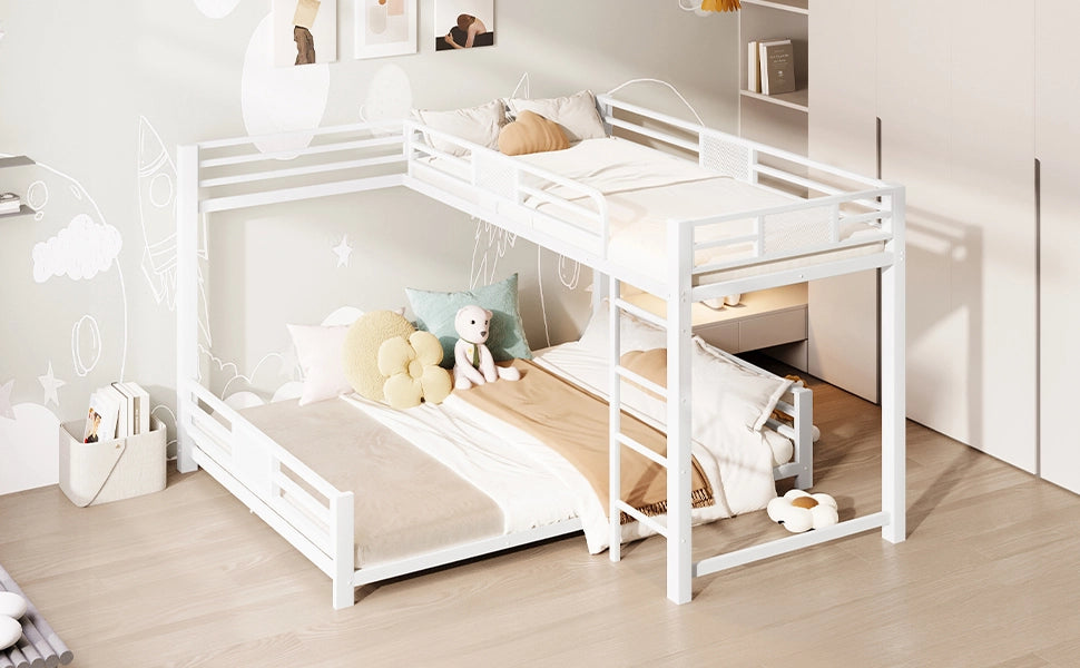 letto a castello in metallo bianco 204 x 204 cm