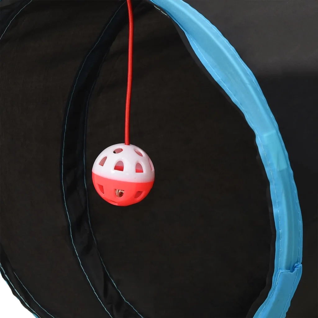 Tunnel per Gatti a 4 Vie Nero e Blu 25 cm in Poliestere CFW5416696