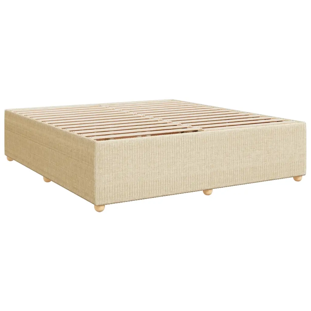 Giroletto a Molle con Materasso Crema 200x200 cm in Tessuto 3289868