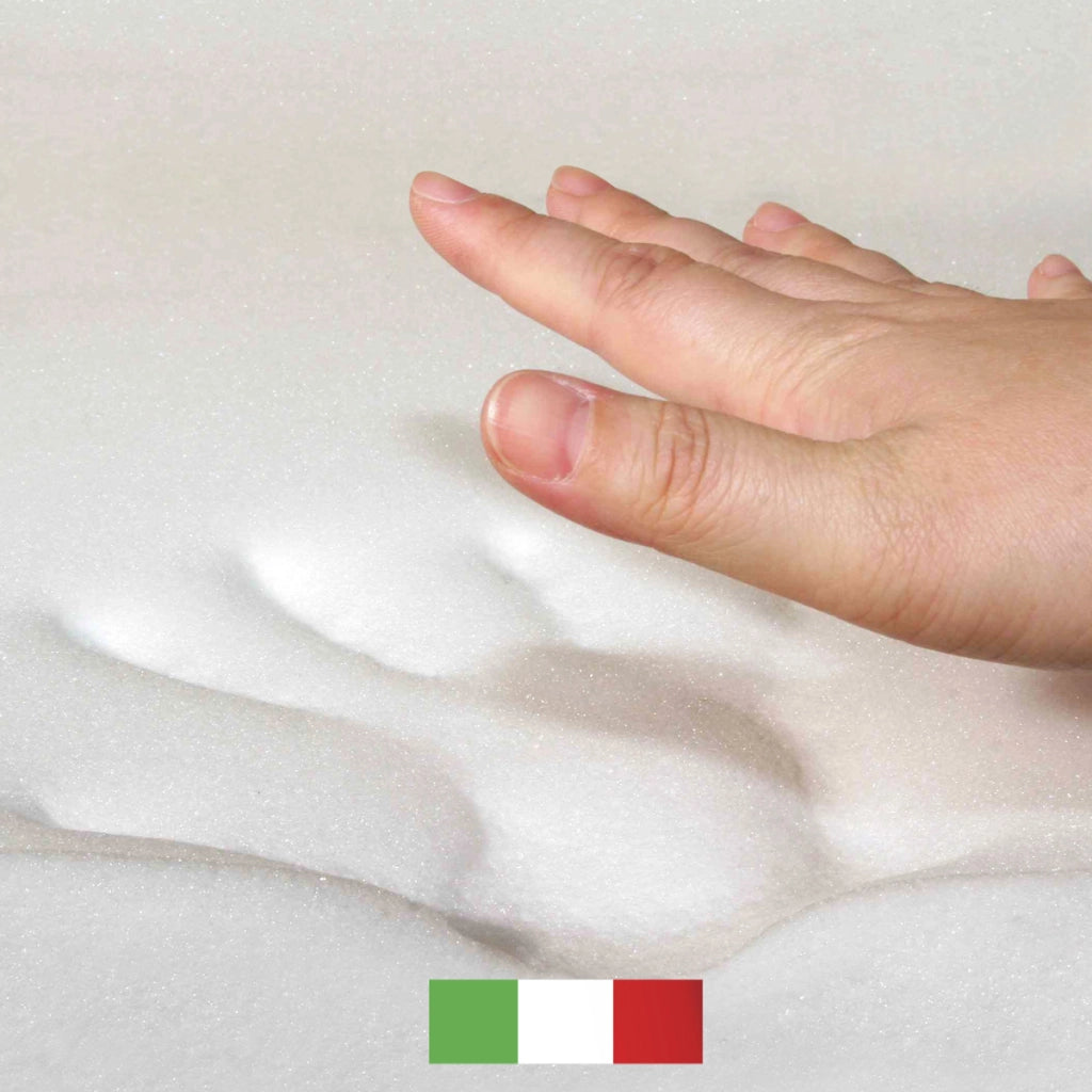 Topper MEMORY + Topper rigido ORTOPEDICO ALTO 8 cm | TOPPER MEMORY e RIGIDO singolo 90X200 Cm | Topper senza tessuto di rivestimento CAPOVOLGIBILE- MOD. DUAL H8