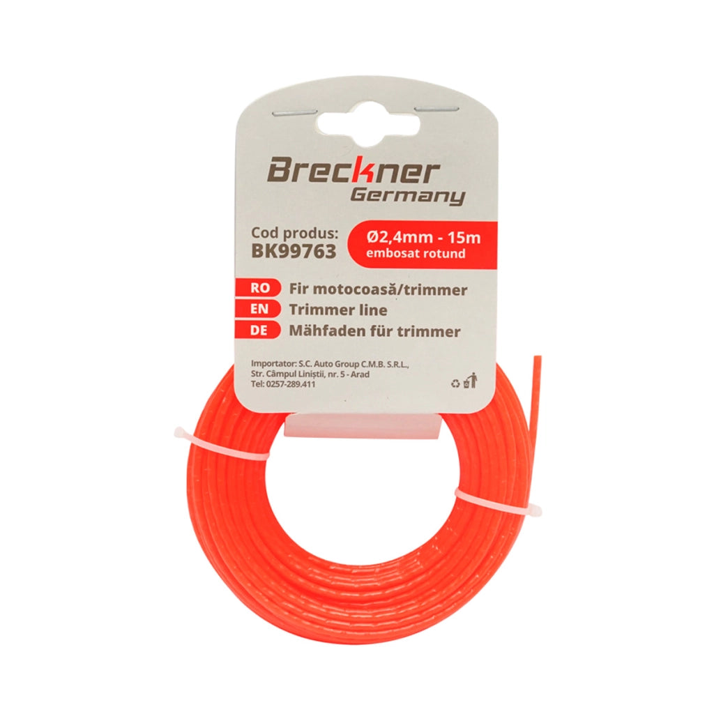 Filo per decespugliatore rotondo goffrato 2,4 mm x 15 m Breckner Germany