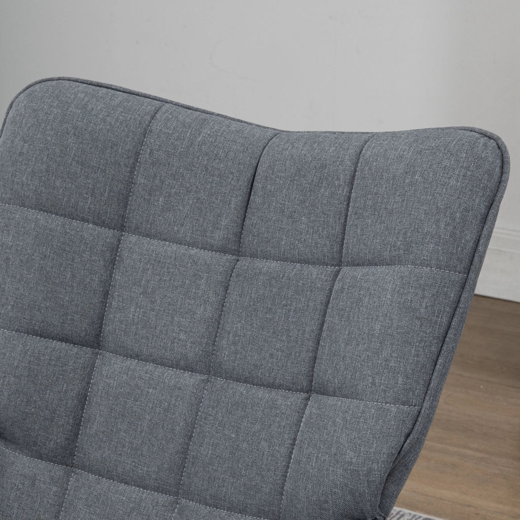 Poltrona a Dondolo con Poggiapiedi ¨C zephmum ¨C Grigio 64x89x90 cm