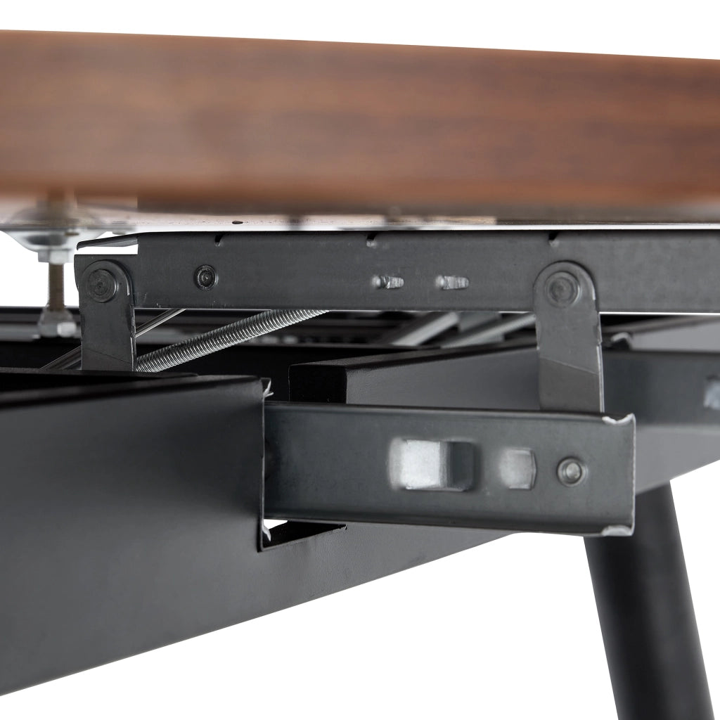 Tavolo da pranzo allungabile rotondo trasformabile in ovale in MDF e metallo color noce 135 × 85 × 77 cm