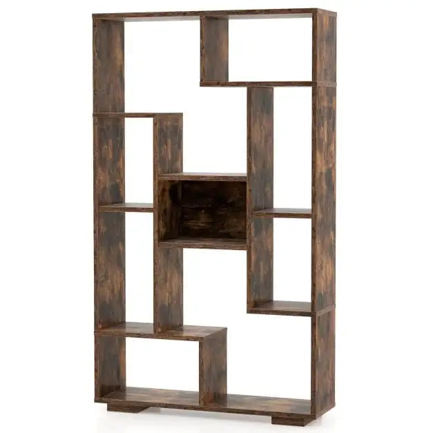 Scaffale Libreria Moderna 120 cm Marrone con 11 Ripiani e Kit Antiribaltamento per Casa e Ufficio