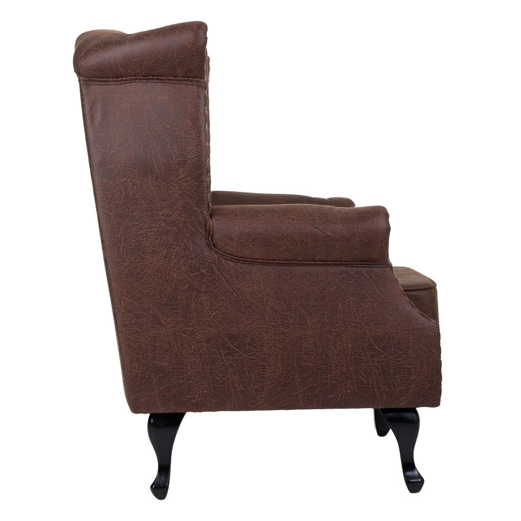 Poltrona in similpelle marrone 84x84x86h