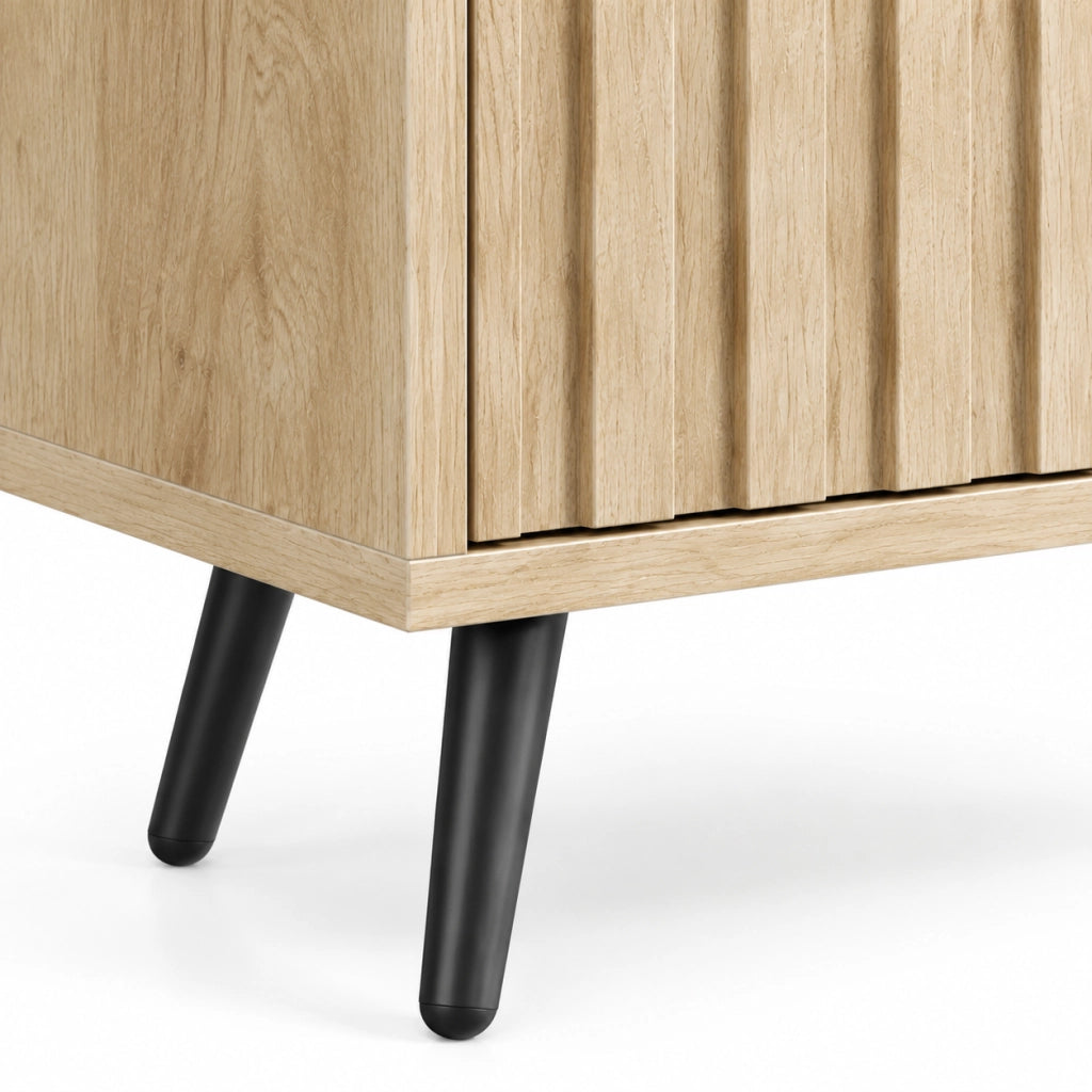 Scarpiera con 2 vani a ribalta in MDF e truciolare colore rovere