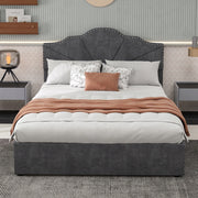 Letto imbottito 160x200 grigio con base sollevabile - Xylo