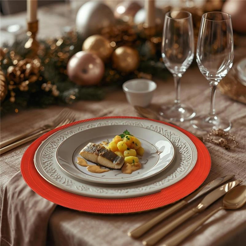 MA MAISON SET 6PZ SOTTOPIATTO ELEGANCE COLORE ROSSO - DIAMETRO 33 CM