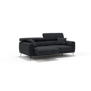 Caravaggio Divano con sedute allungabili e poggiatesta reclinabili in tessuto impermeabile T02 199 cm nero