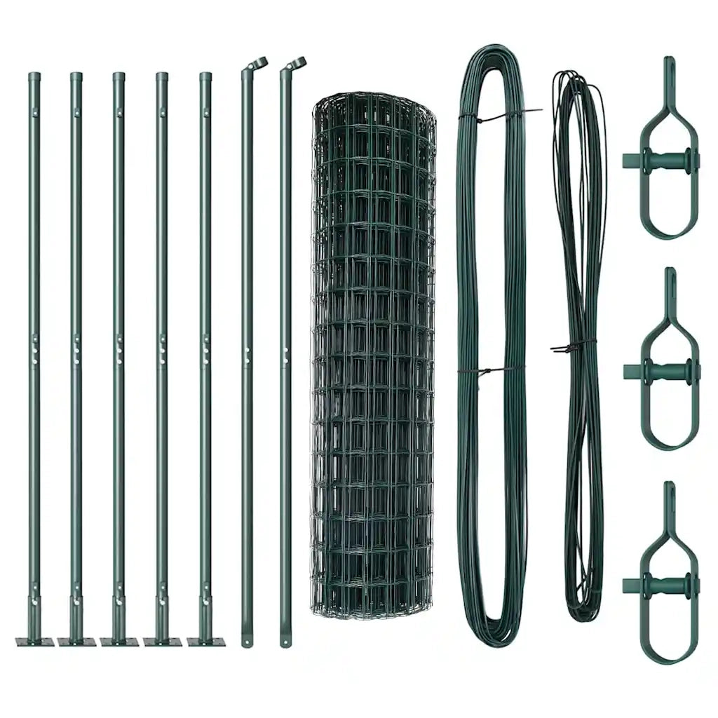 Recinzione con pali. Verde 1.2 x 10 m Acciaio