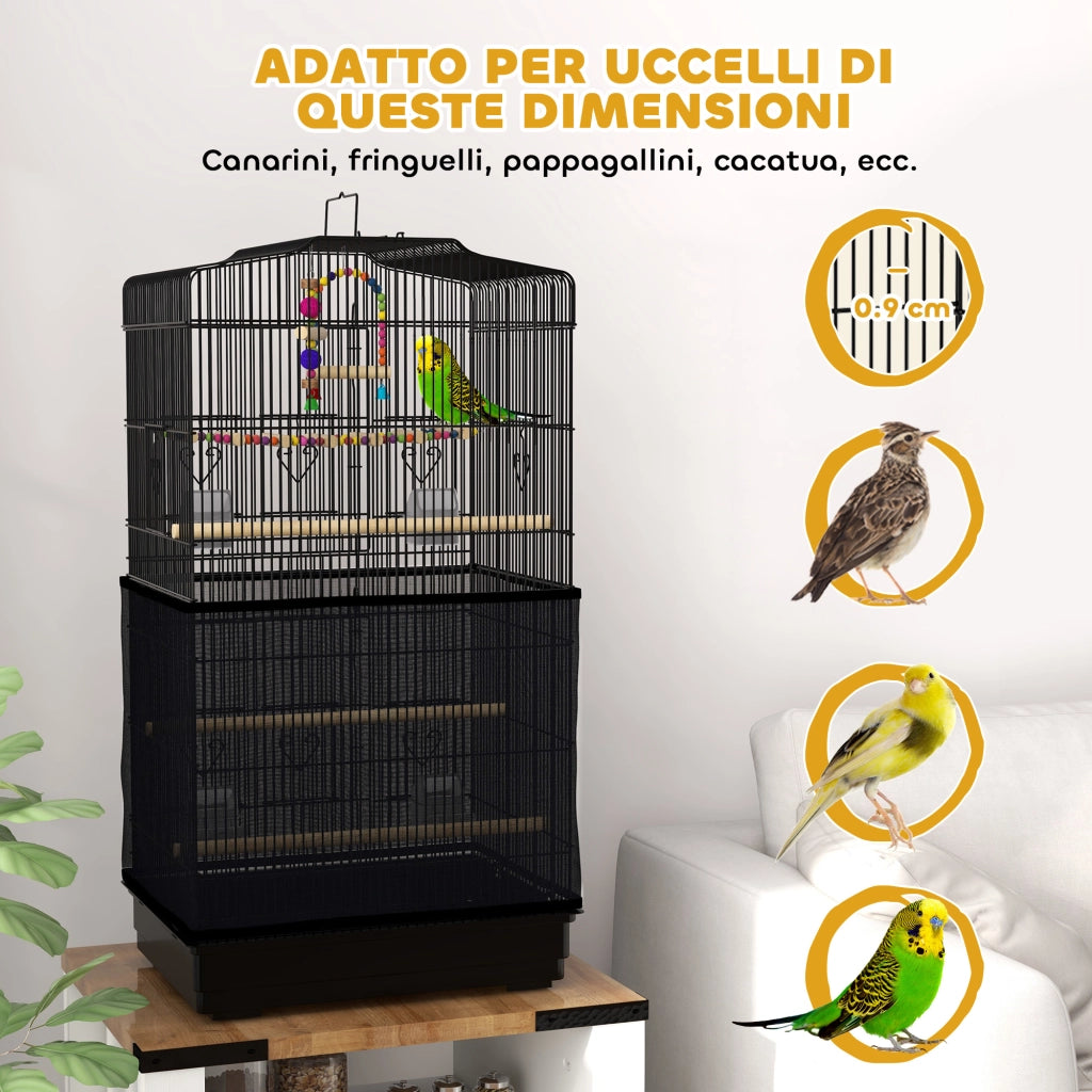Gabbia per Uccelli ¨C Minimal ¨C Nero, Legno, 46.5x35.5x92cm