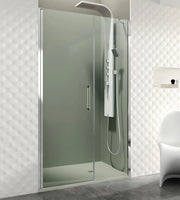 Box doccia frontale OPEN pannello fisso + porta battente 110 cm (60+50) cromo trasparente