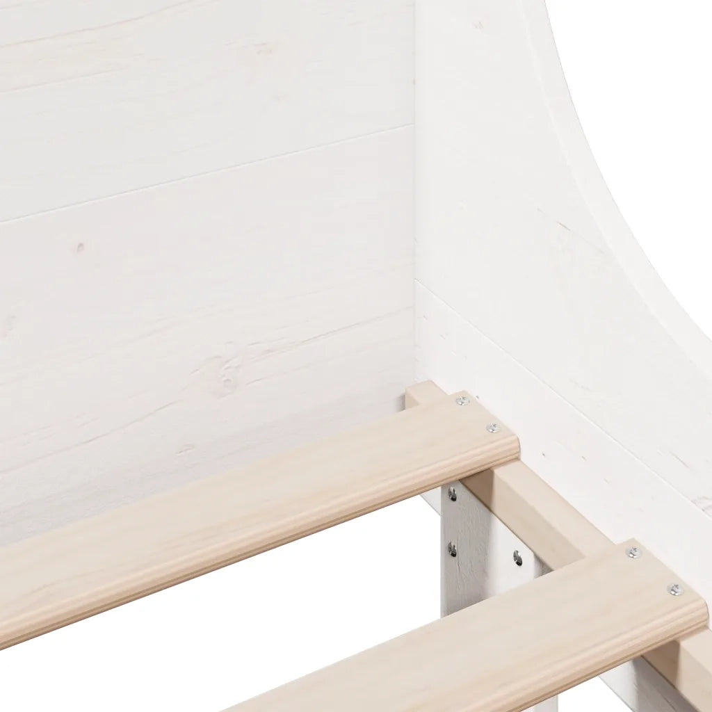 Letto senza Materasso Bianco 90x200 cm Legno Massello di Pino 850738