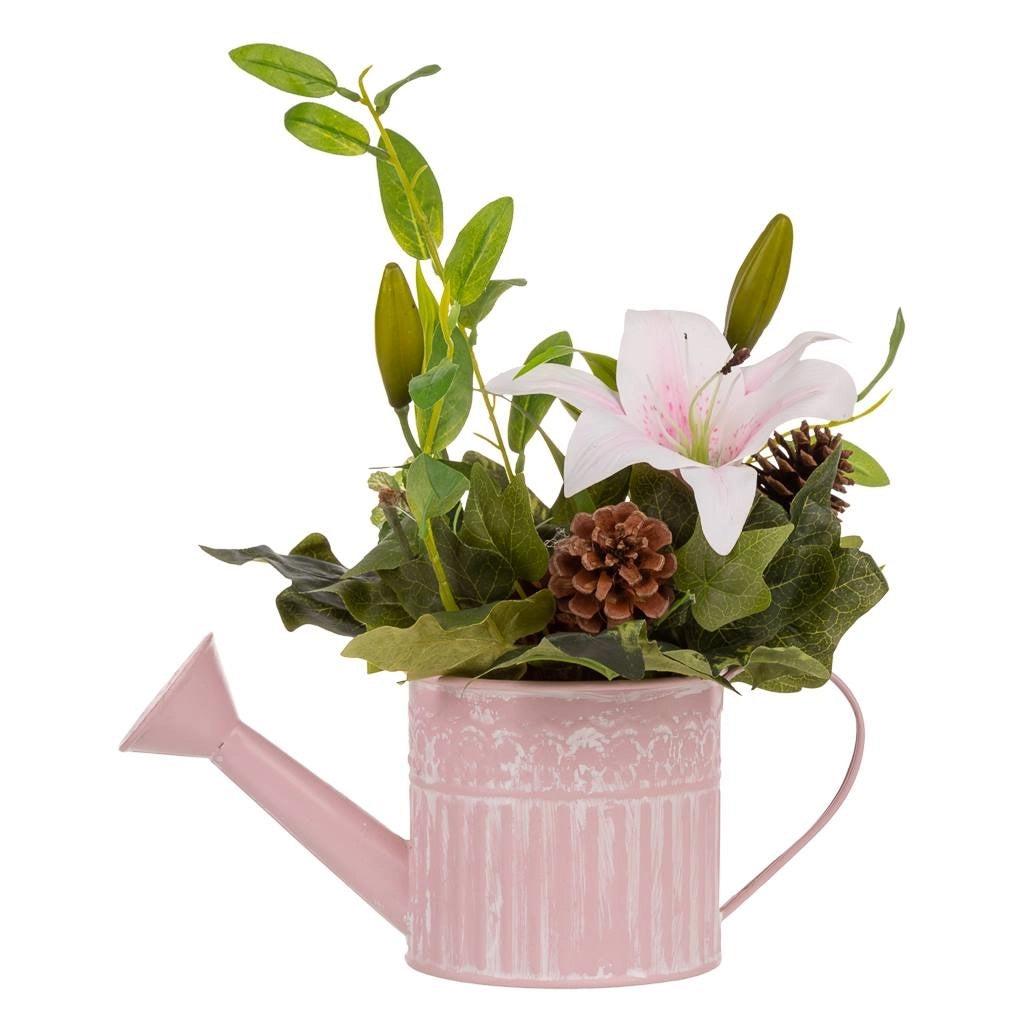 Vaso con fiore artificiale 27x16x34h