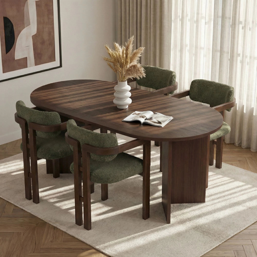 Set di tavolo e sedie in legno Meridia 4" (5 pezzi) - 180 x 90 x 75 cm - Verde