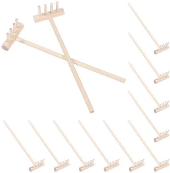 Strumenti da giardino 12 pezzi Tavolo di sabbia decorativo giapponese Accessori da giardino Zen Tavolo di sabbia Hark per meditazione Strumenti da giardino mini Hark in bambù