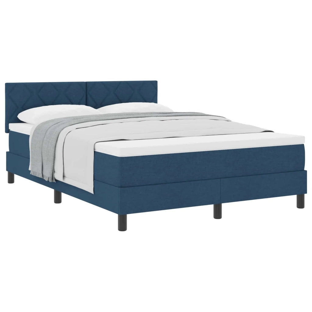 Letto a molle con cuscino con testiera Blu 140 x 190 cm Tessuto 3338768