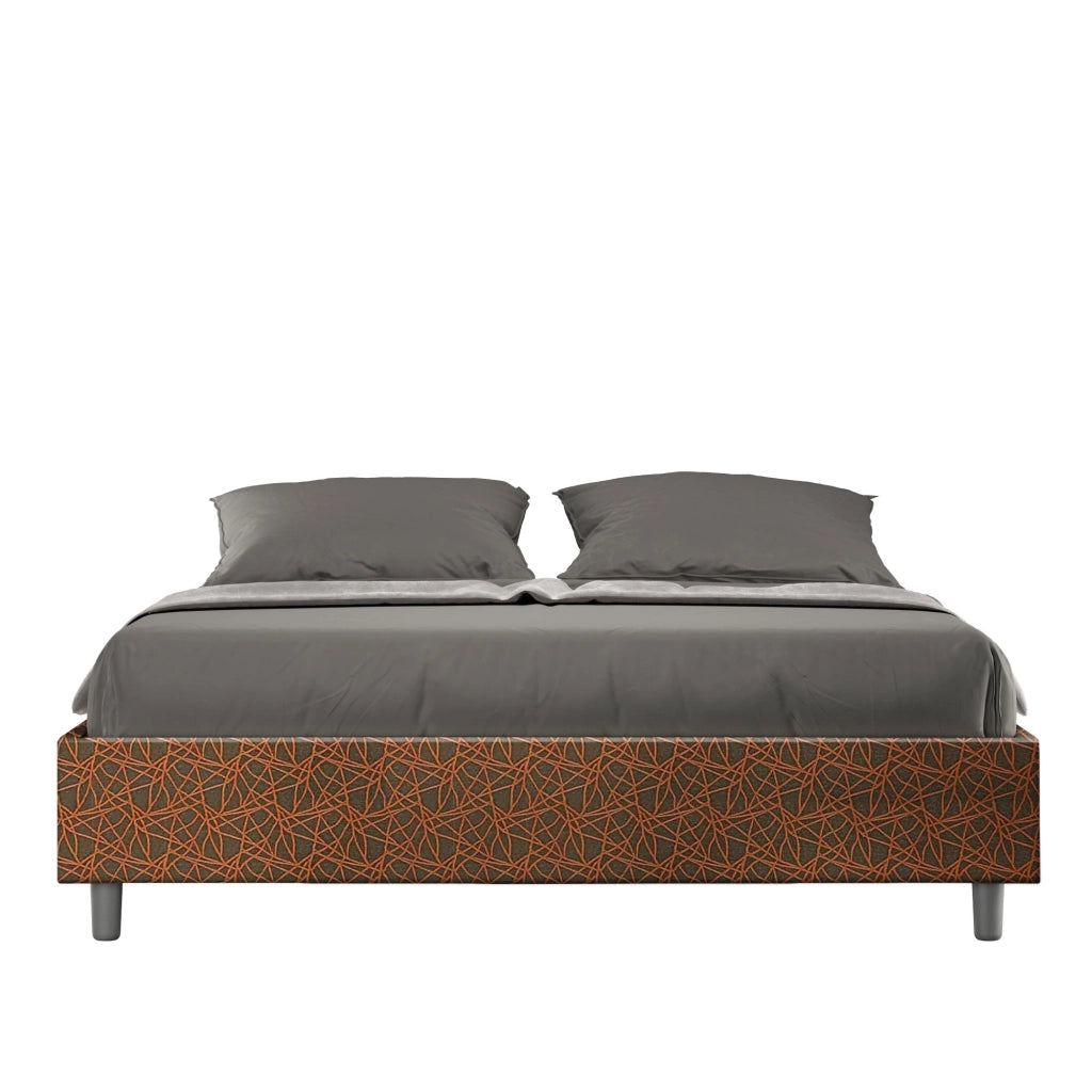 Letto Matrimoniale Sommier 160x210 cm con Rete Azelia Era 04 Arancione