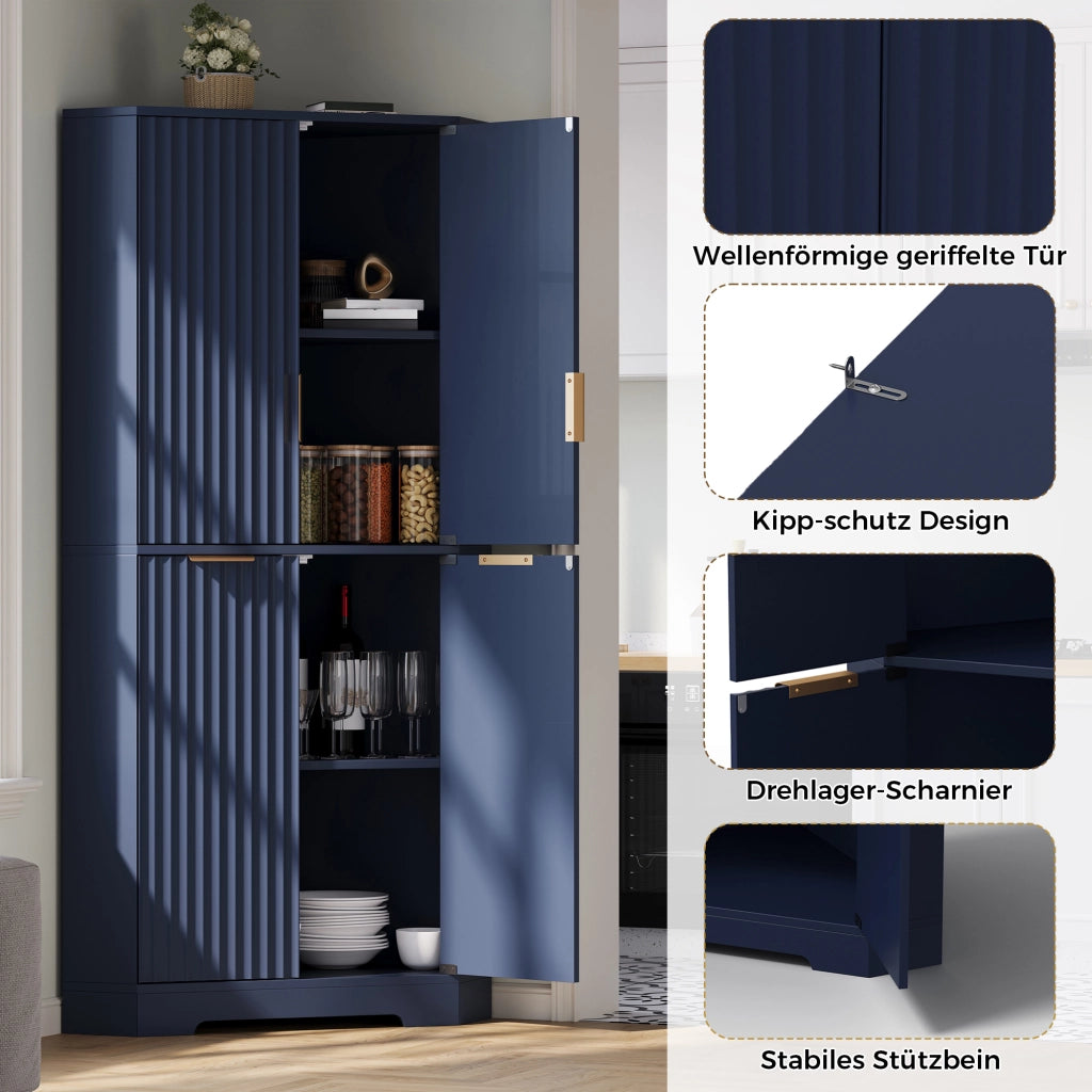 Armadio angolare con ante e ripiani ¨C Minimal ¨C Legno, 60x60x172 cm