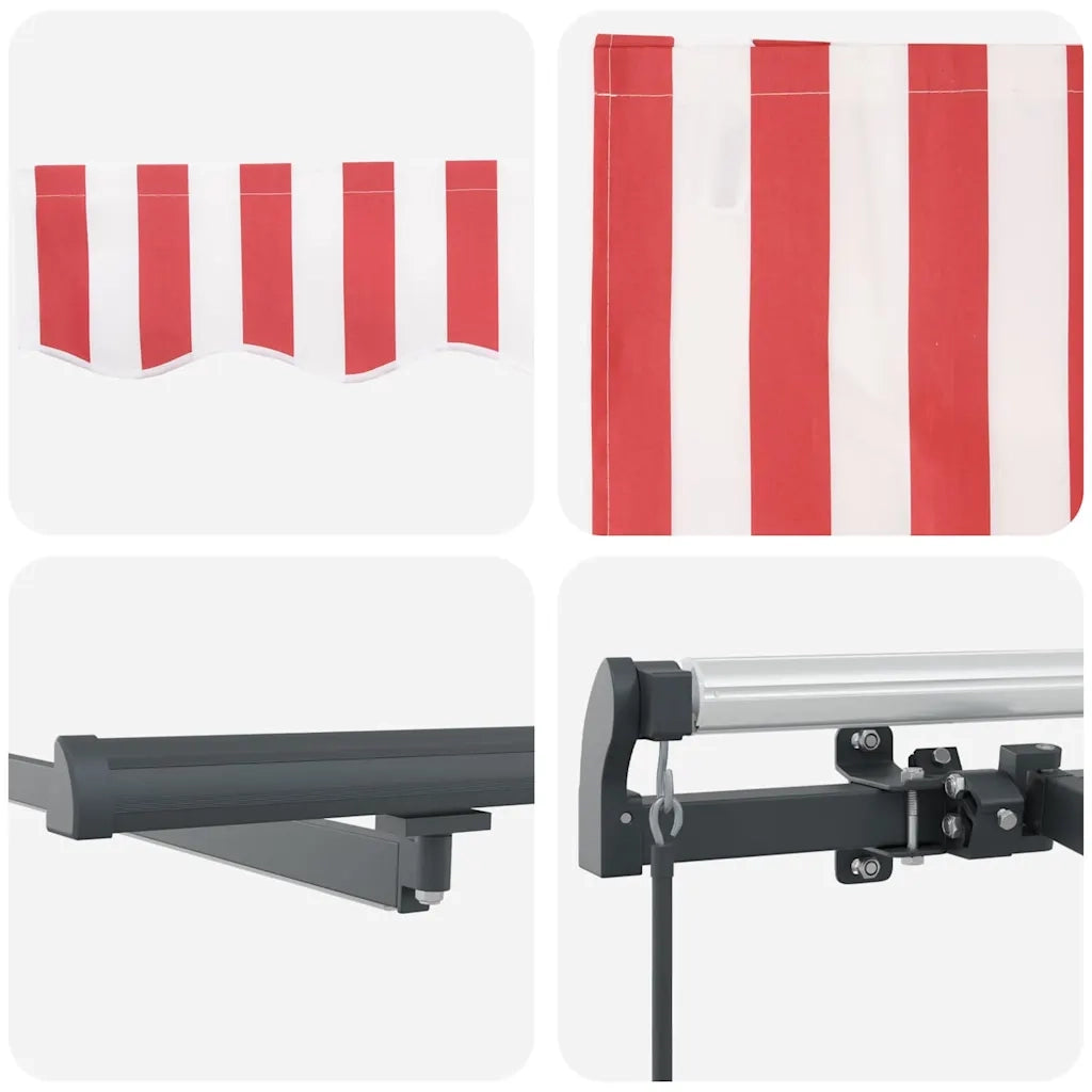 Tenda Retrattile Rosso e bianco 400 ×350 cm Tessuto 3330756