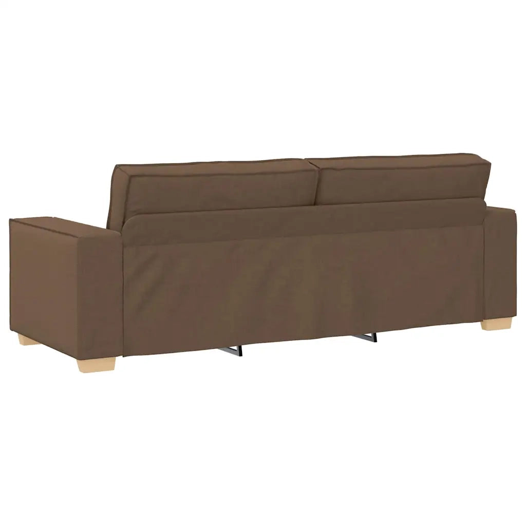 Divano 3 pcs Marrone 220 x 80 x 84 cm Tessuto misto lino 3324613