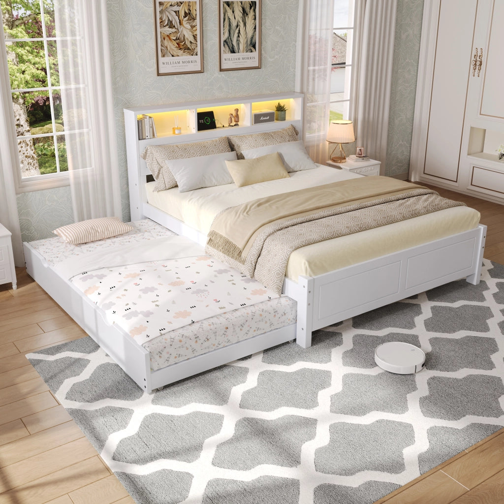 letto matrimoniale legno massello e mdf bianco 120x200 cm