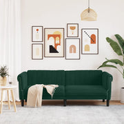 Divano a 3 Posti-Sofa 3 Posti Verde Scuro in Velluto