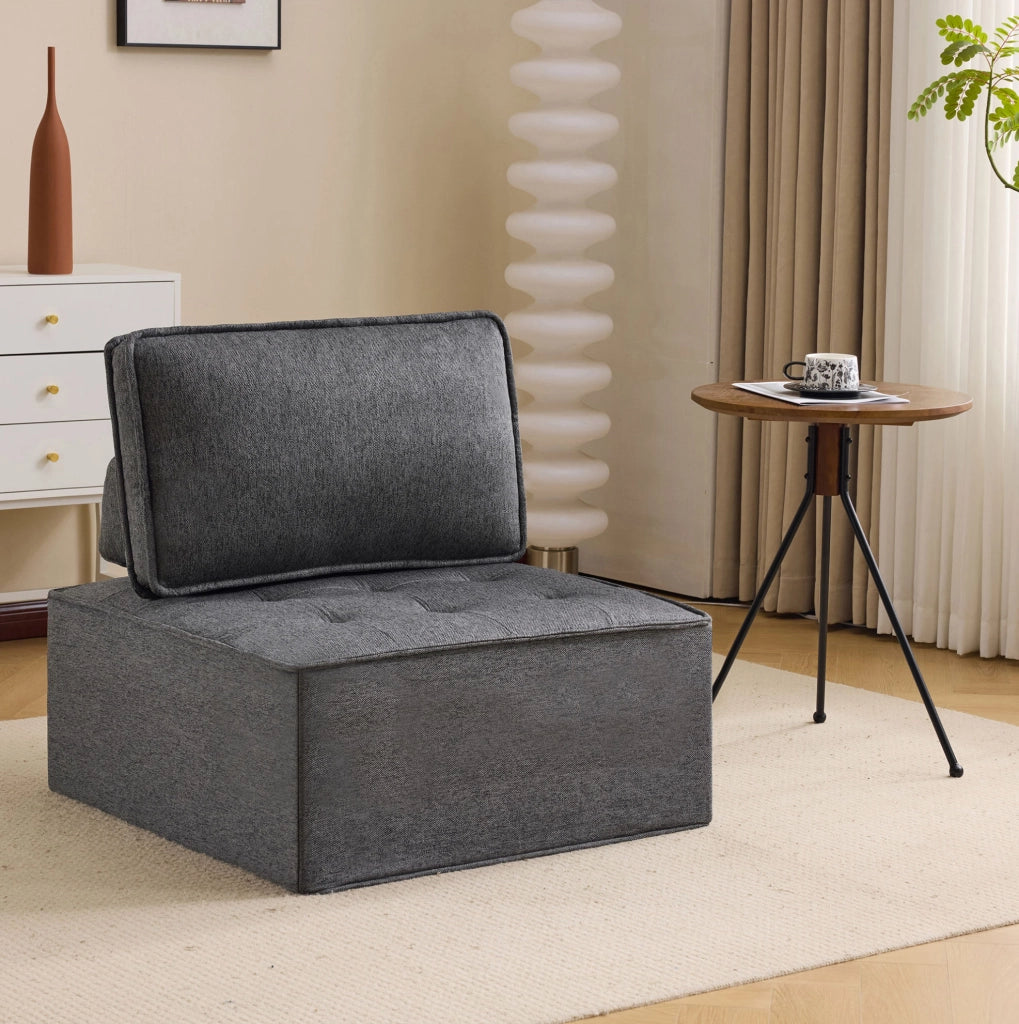 Divano relax modulare grigio scuro in compensato
