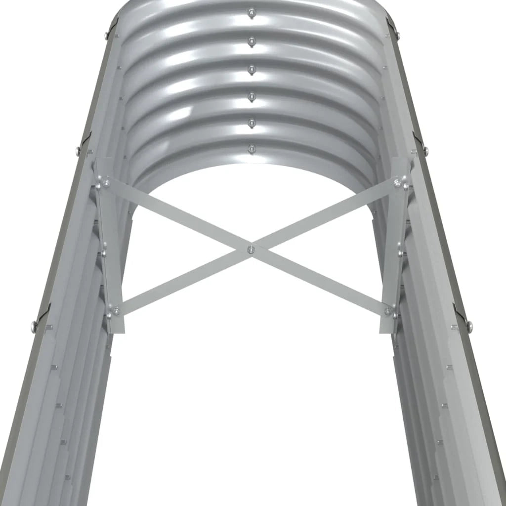 Fioriera rialzata per piante e fiori adatta per terrazze e giardini acciaio verniciato a polvere 332 x 40 x 36 cm grigio 02_0039634