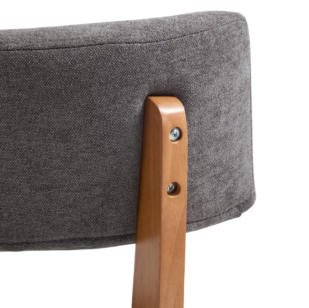 Set 2 sedie da pranzo imbottite grigie con gambe in legno massello HOMVRA