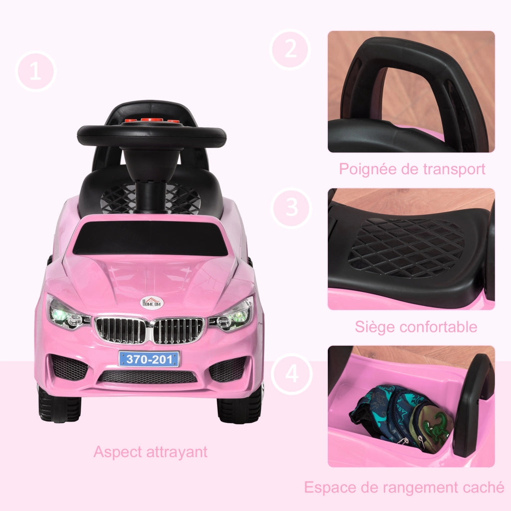 Portaoggetti per Bambini a Forma di Auto con Cassetto e Luci ¨C Zephmum ¨C 63.5x28x36cm Rosa
