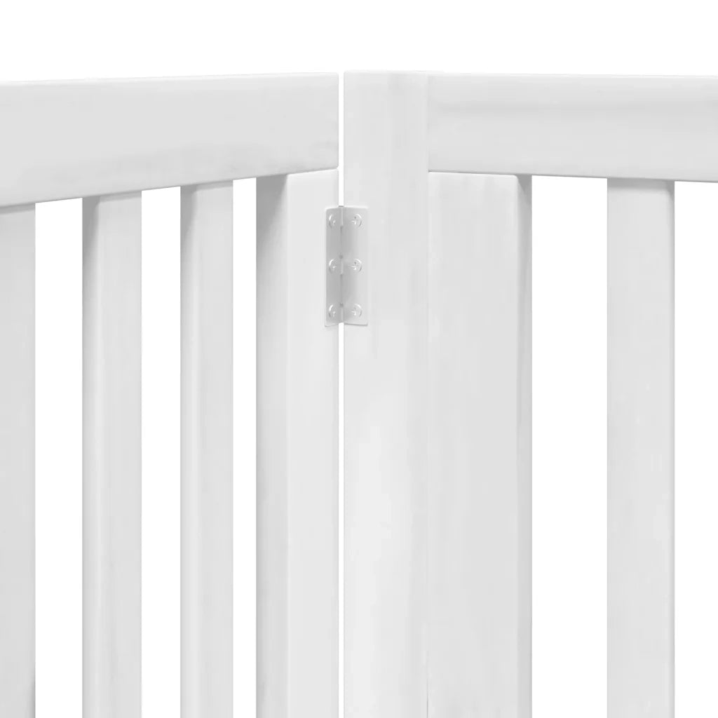 Cancello Cani Porta Pieghevole Bianco 12 Pannelli 640 cm Pioppo CFW8098455