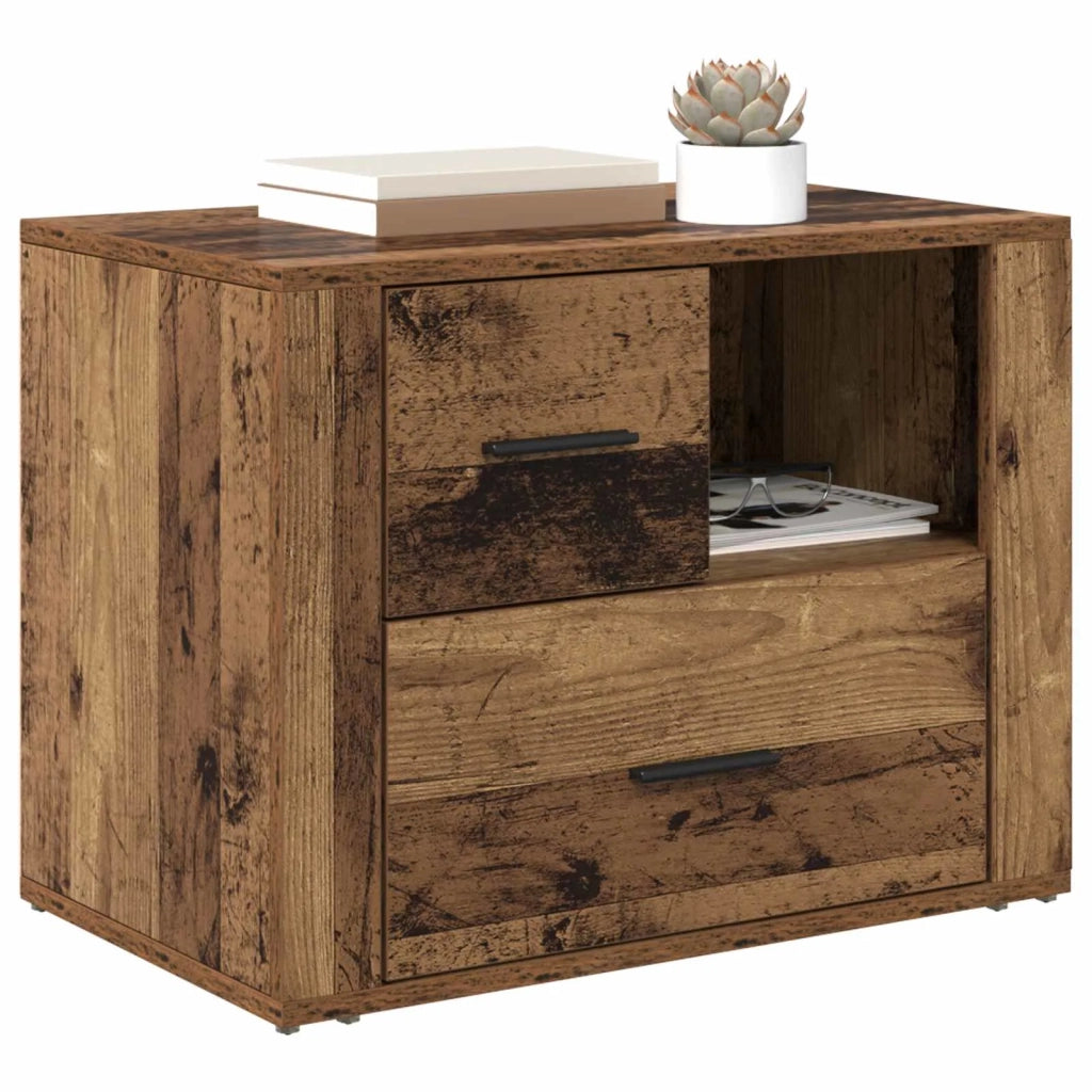 Armadio da Notte con cassetto Legno vecchio 35 x 60 x 50 cm 881087