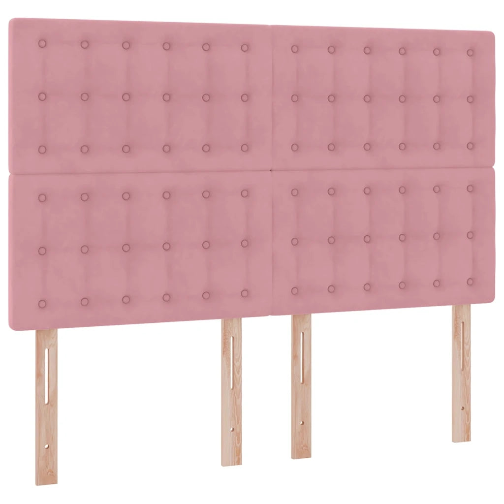 Letto con contenitore e materasso Rosa 140 x 200 cm Velluto 3372158