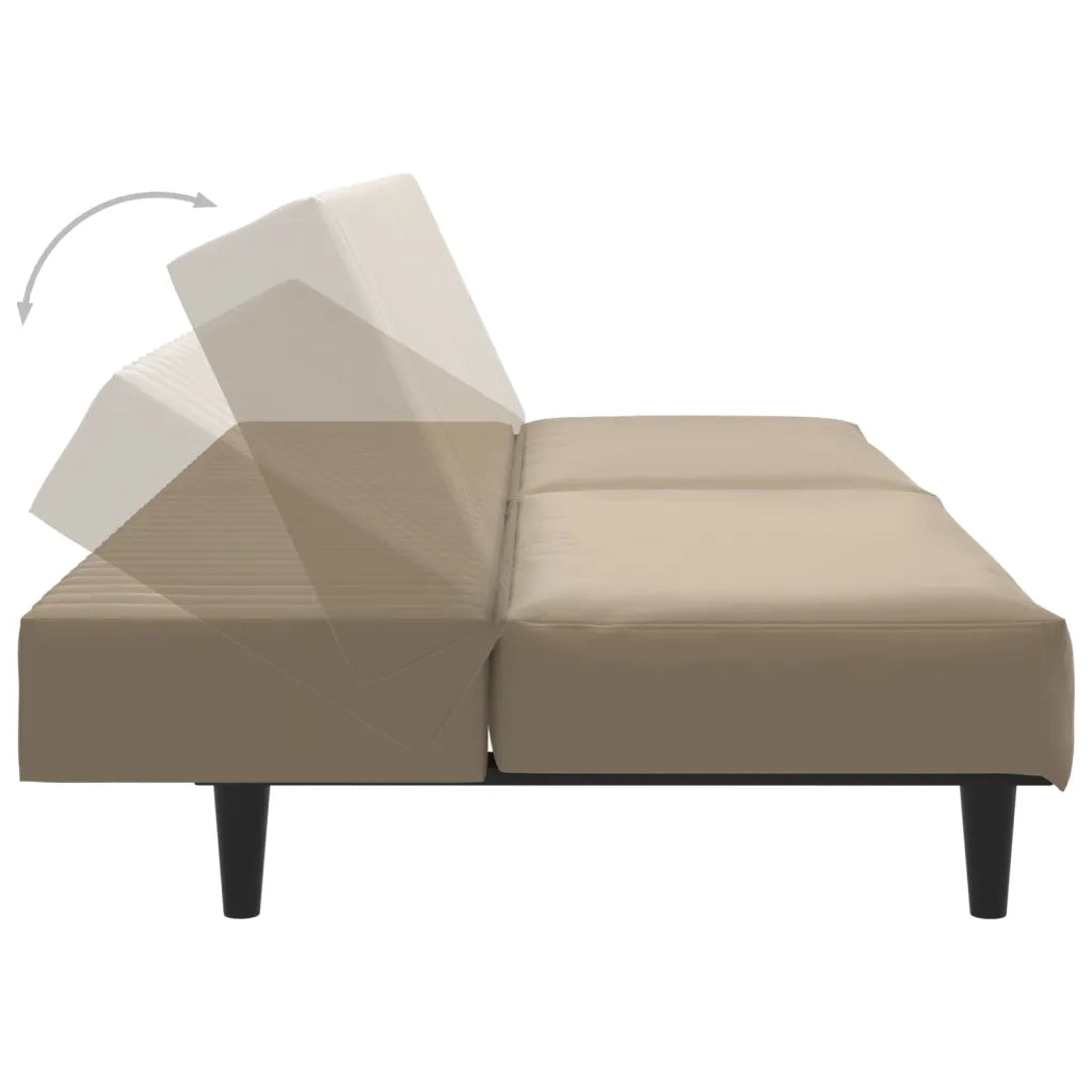 Divano letto | Sof¨¤ letto | Letto singolo a 2 Posti Cappuccino in Similpelle