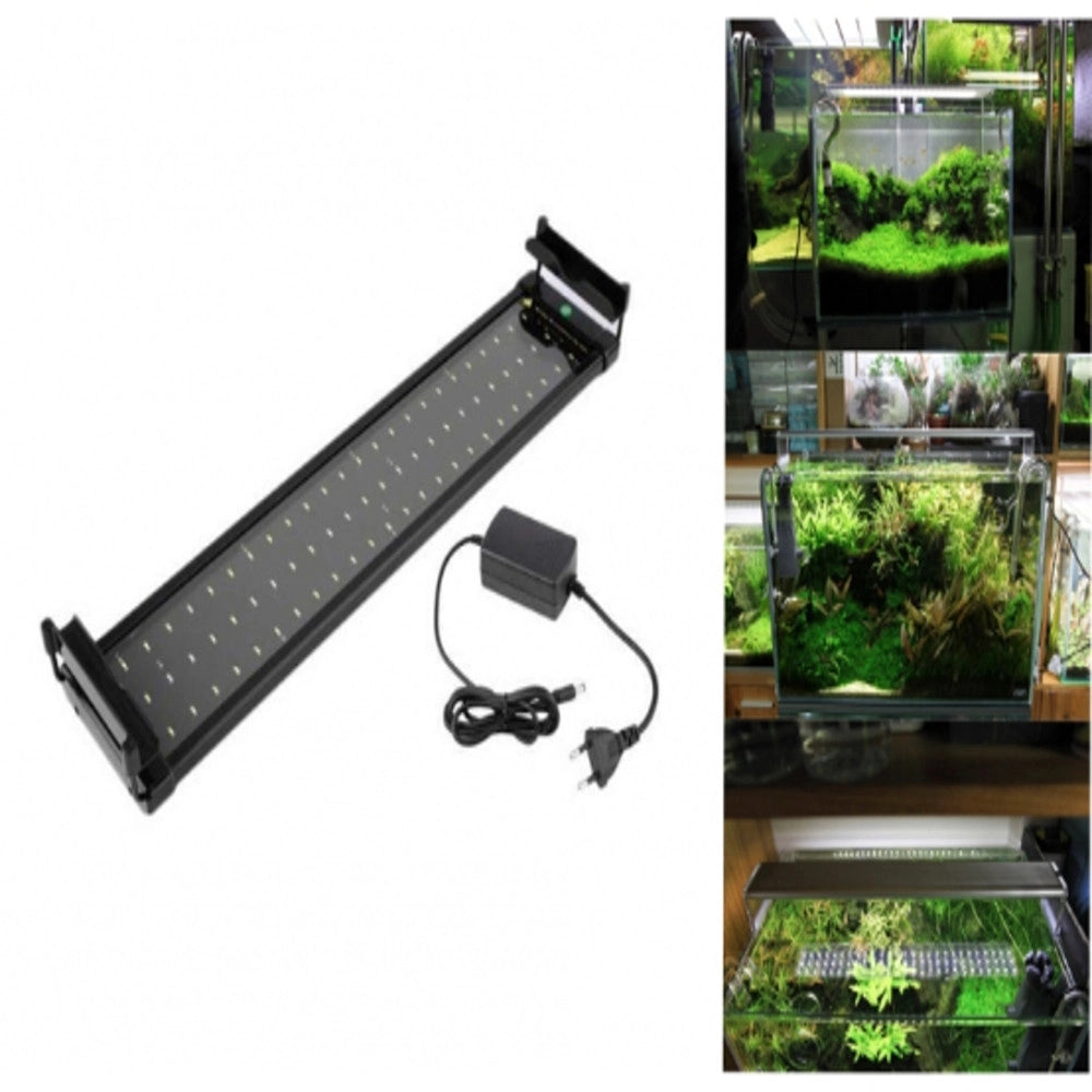 Trade Shop - Lampada 24w Luce Plafoniera Allungabile Estendibile 48 Led Per Acquario 60-80cm -