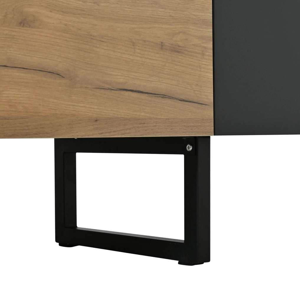 Mobile TV 180x40x55 cm con 2 ante e ripiani laterali in truciolare