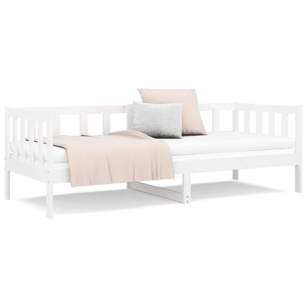 Letto singolo | Letto per adulti | Dormeuse senza Materasso Bianca 80x200 cm Legno Massello Pino