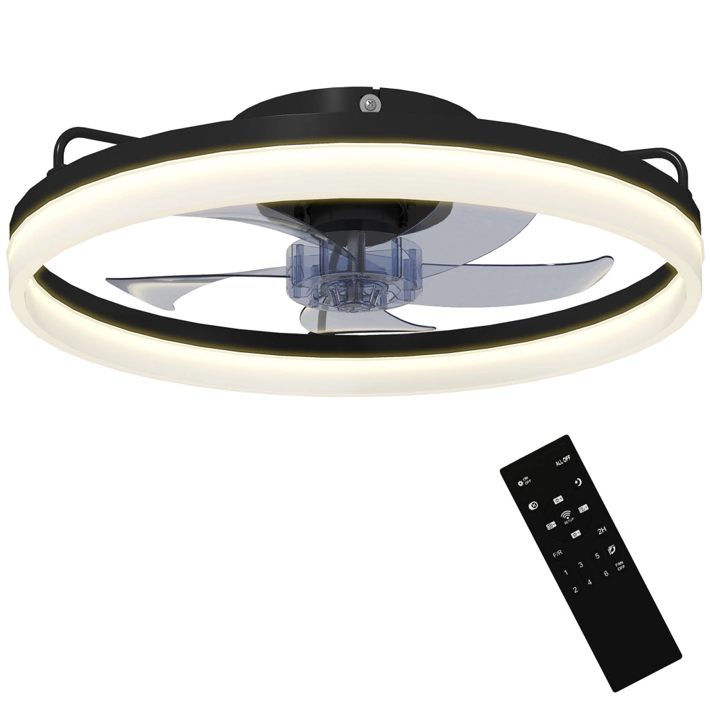 Ventilatore a Soffitto con Luce LED ¨C zephmum ¨C 40W DC Nero