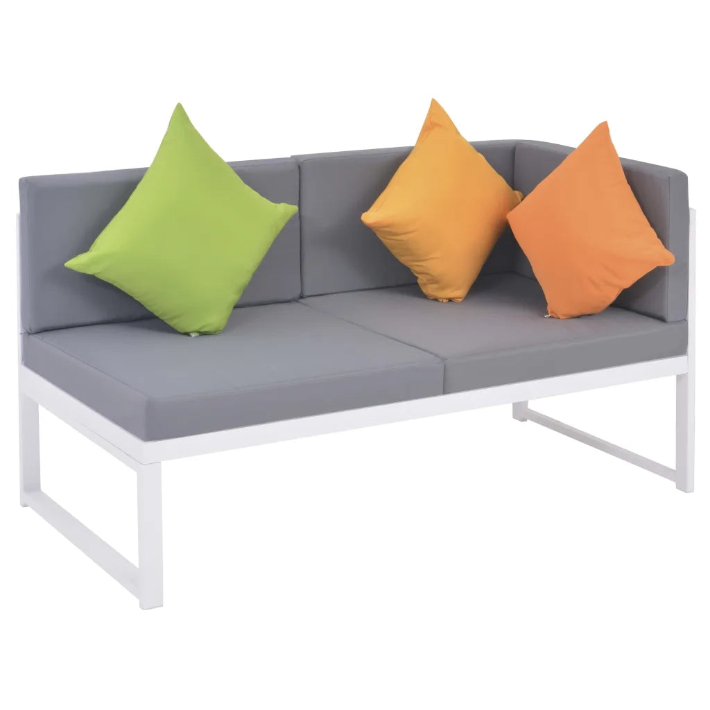 Set Divani da Giardino 4 pz con Cuscini in Alluminio e WPC 42867