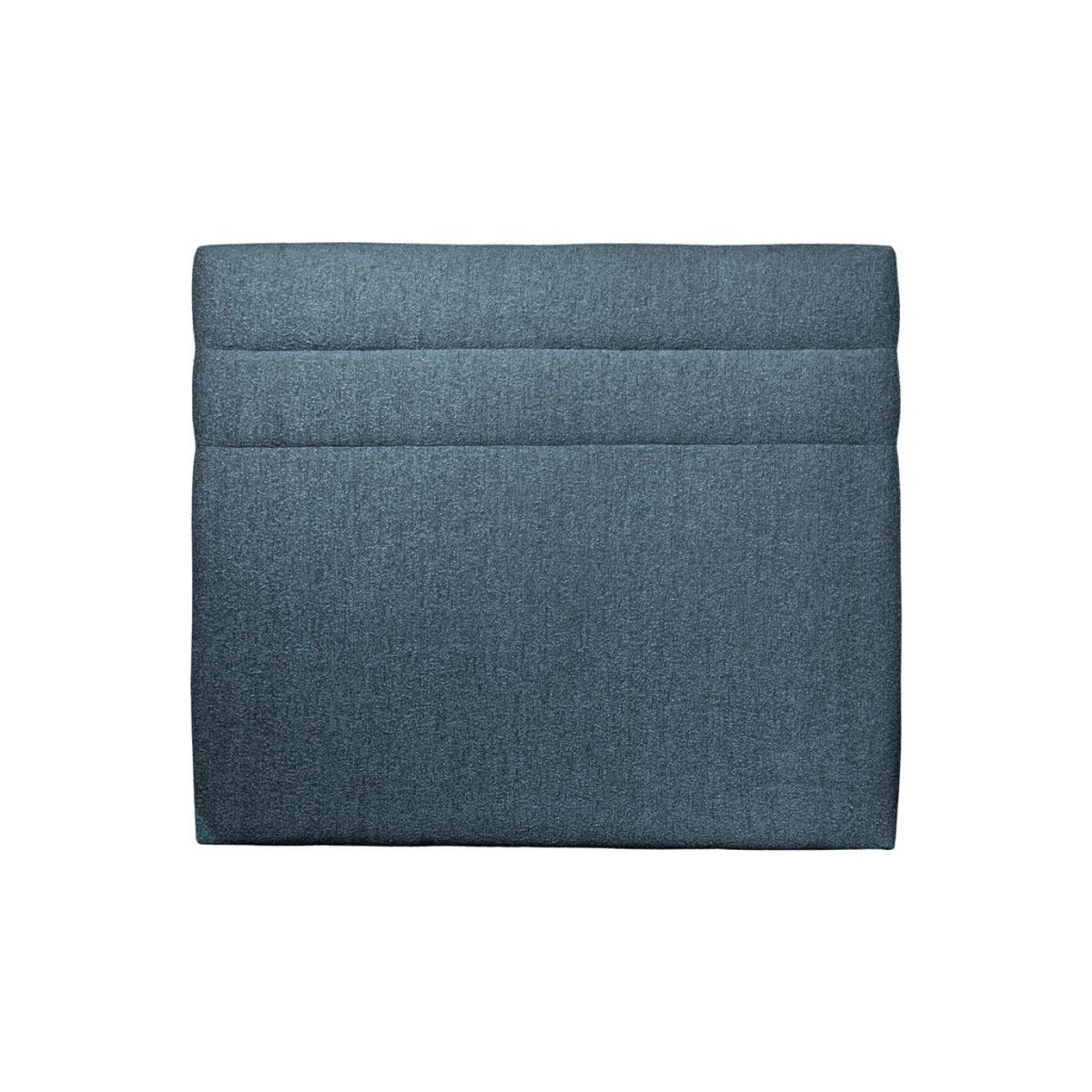 Testiera in tessuto bouclé blu con linee L140 cm