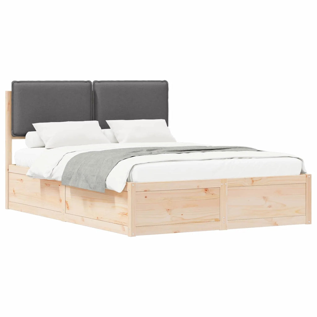 Letto con Testiera Rivestita Grigio scuro 160 x 200 cm