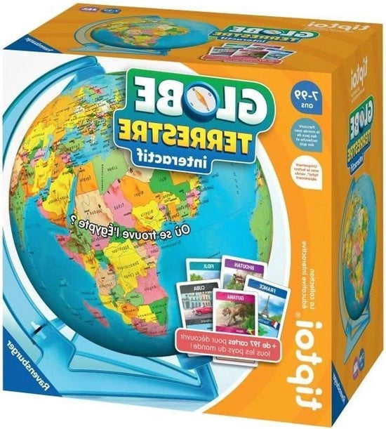 Gioco interattivo sfera mondo - Gioco educativo elettronico senza schermo - Versione francese - Dalla età di 5 anni - 00 190